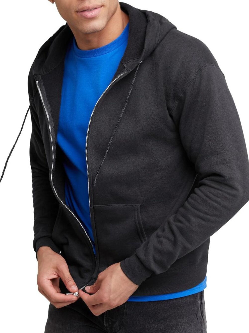 Men's Zip-up Hoodie, Ecosmart Fleece Full-zip Hoodie for Men, Hooded Sweatshirt - Picture 1 of 6